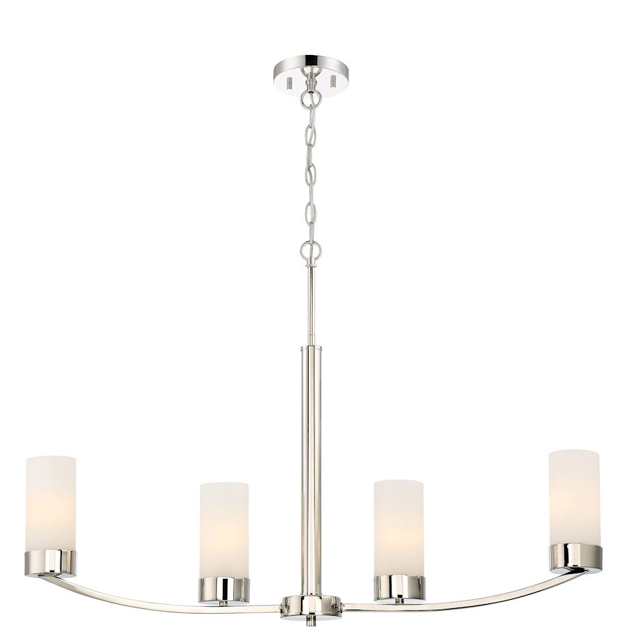 Nuvo Lighting Denver 34in 4-Light Island Pendant | Traditional Polished Nickel | Kitchen Island & Dining Room | 34 x 4 x 18 in | Model 60-6228
