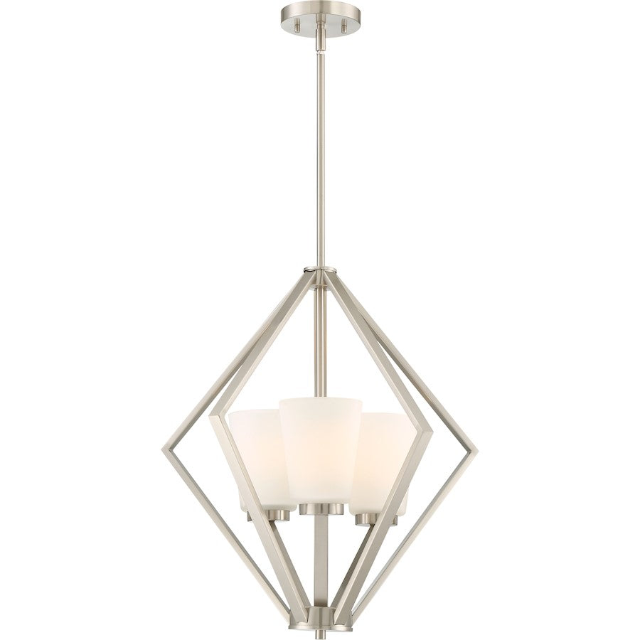 Nuvo Lighting Nome 19.5in 3-Light Pendant | Modern Brushed Nickel | Kitchen Island & Dining Room | 19.5 x 19.5 x 22 in | Model 60-6245