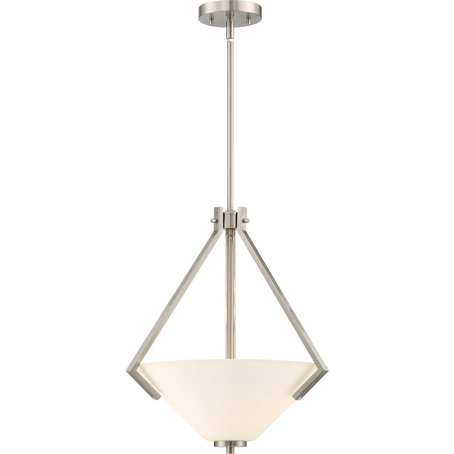 Nuvo Lighting Nome 16in 2-Light Pendant | Transitional Brushed Nickel | Kitchen Island & Dining Room | 16.13 x 16.13 x 18 in | Model 60-6247