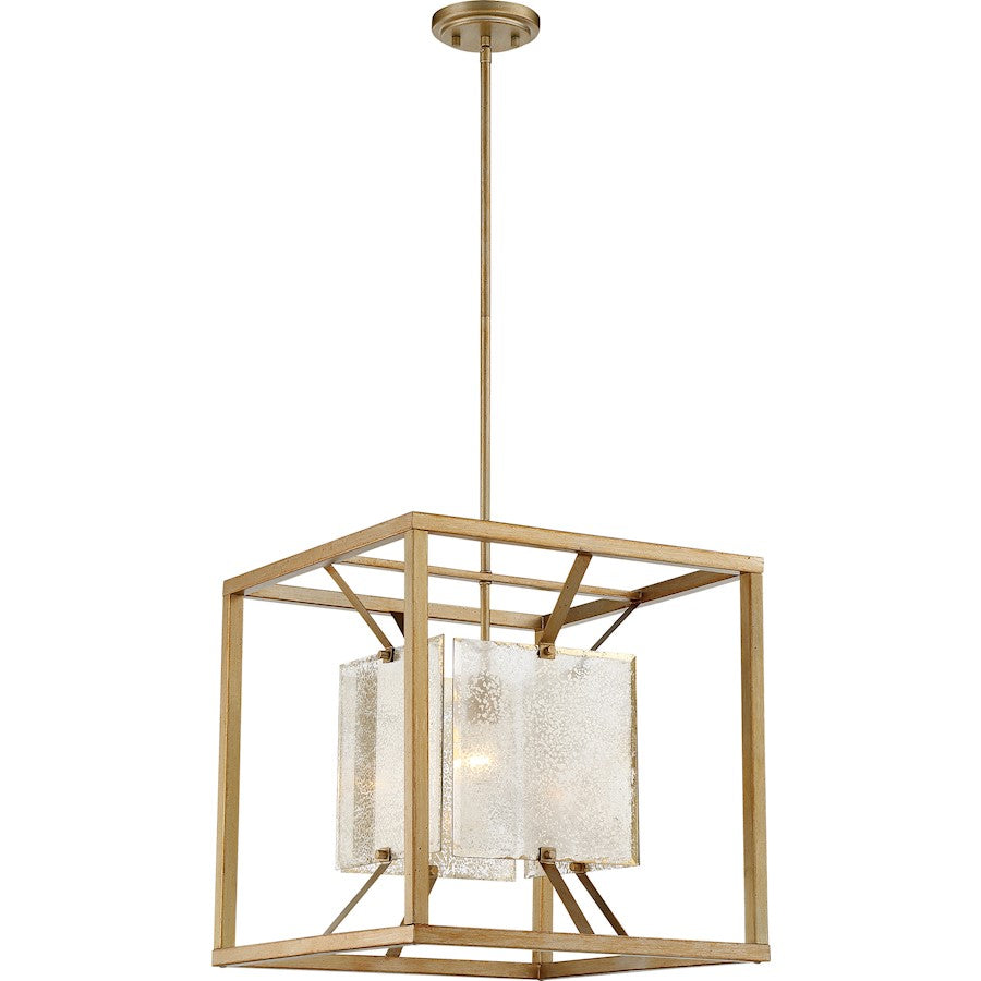 Nuvo Lighting Stanza 18in 1-Light Large Pendant | Transitional Antique Gold Metal | Kitchen Island & Dining Room | 18 x 18 x 18 in | Model 60-6272