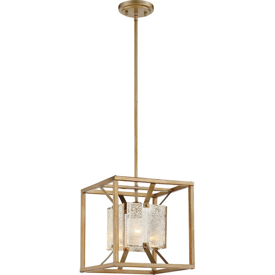 Nuvo Lighting Stanza 12in 1-Light Small Pendant | Antique Gold Metal | Kitchen Island & Dining Room | 12 x 12 x 12 in | Model 60-6273