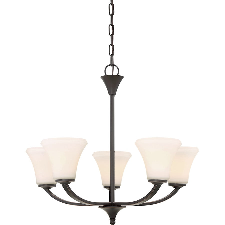 Nuvo Lighting Fawn 25in 5-Light Chandelier | Traditional Mahogany Bronze | Dining Room & Living Room | 25 x 22 in | Model 60-6305
