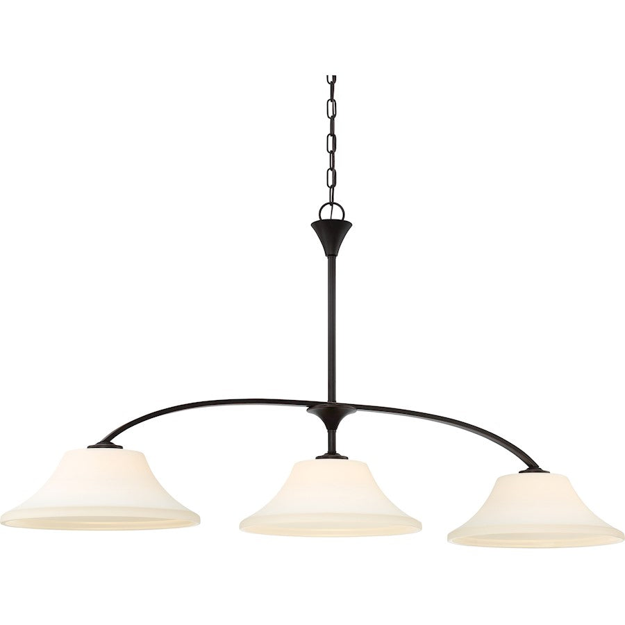 Nuvo Lighting Fawn 48in 3-Light Island Pendant | Traditional Mahogany Bronze | Kitchen Island & Dining Room | 48 x 14 x 25 in | Model 60-6308