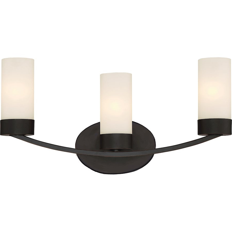 Nuvo Lighting Denver 21in 3-Light Vanity | Traditional Mahogany Bronze and Clear Glass | Bathroom Vanity | 21.25 x 10.13 in | Model 60-6323