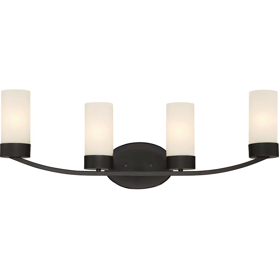 Nuvo Lighting Denver 29in 4-Light Vanity | Traditional Mahogany Bronze | Bathroom Vanity | 29 x 10 in | Model 60-6324