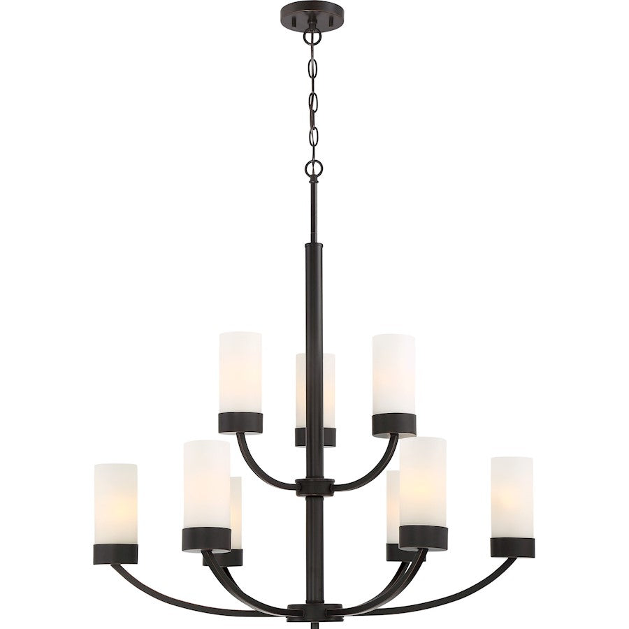 Nuvo Lighting Denver 28in 9-Light Chandelier | Traditional Mahogany Bronze | Dining Room & Living Room | 28 in H | Model 60-6329