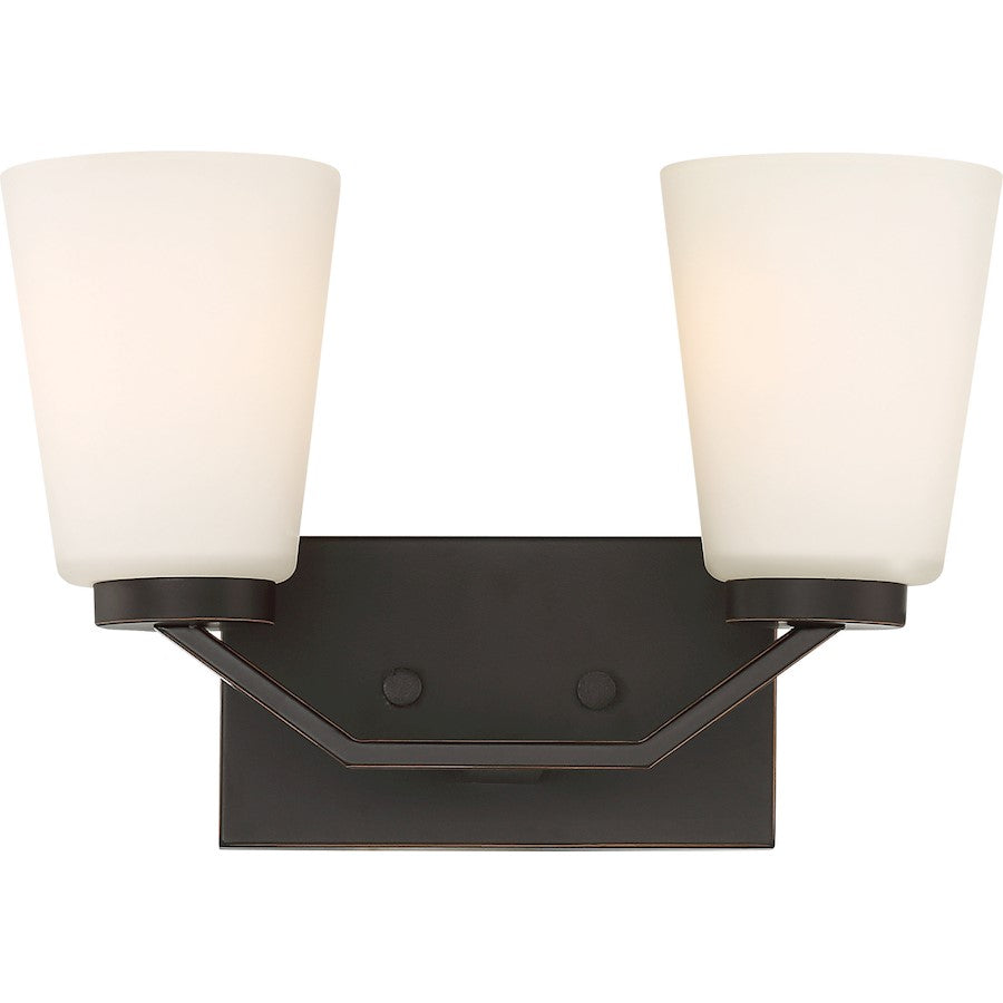 Nuvo Lighting Nome 13.5in 2-Light Vanity Light | Transitional Mahogany Bronze | Bathroom & Powder Room | 13.5 x 9.25 in | Model 60-6342