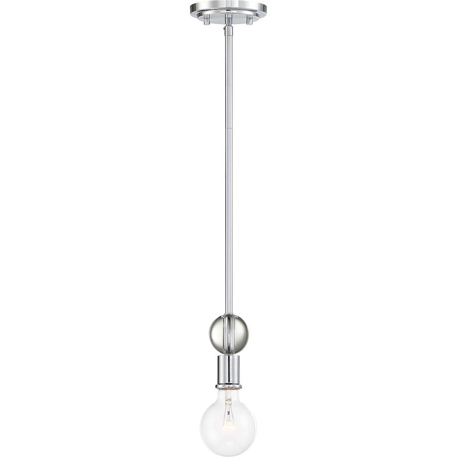 1 Light Mini Pendant, Crystal Accent Nickel