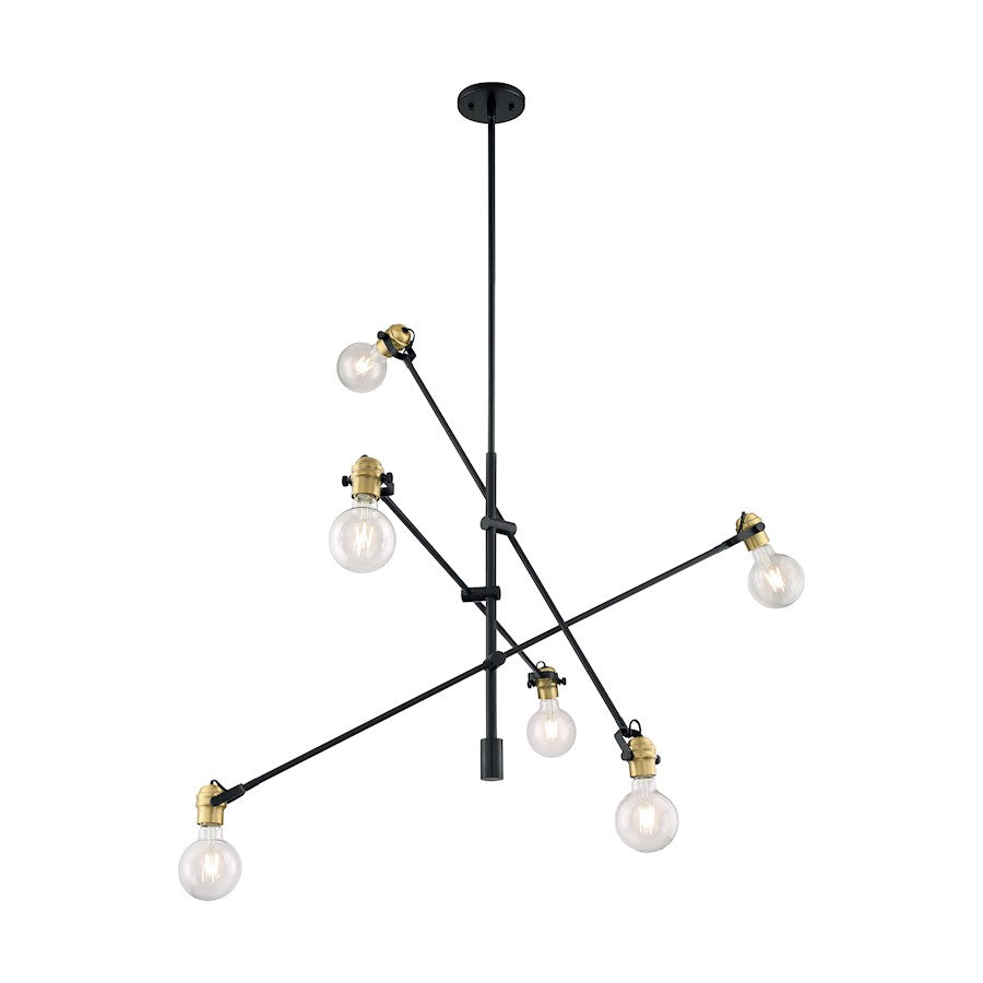 Pendant, Black/Brass Accents