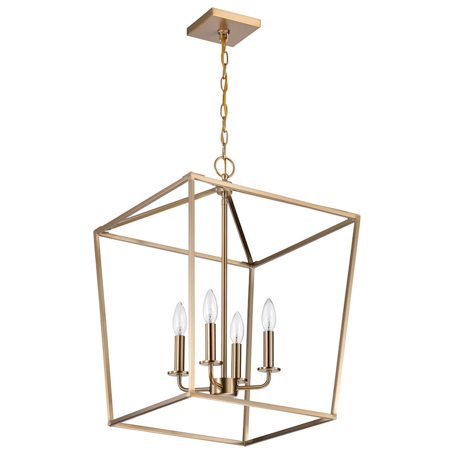 Nuvo Lighting Emma 17in 4-Light Small Pendant | Transitional Burnished Brass Steel | Kitchen Island & Dining Room | 17 x 17 x 24 in | Model 60-7931