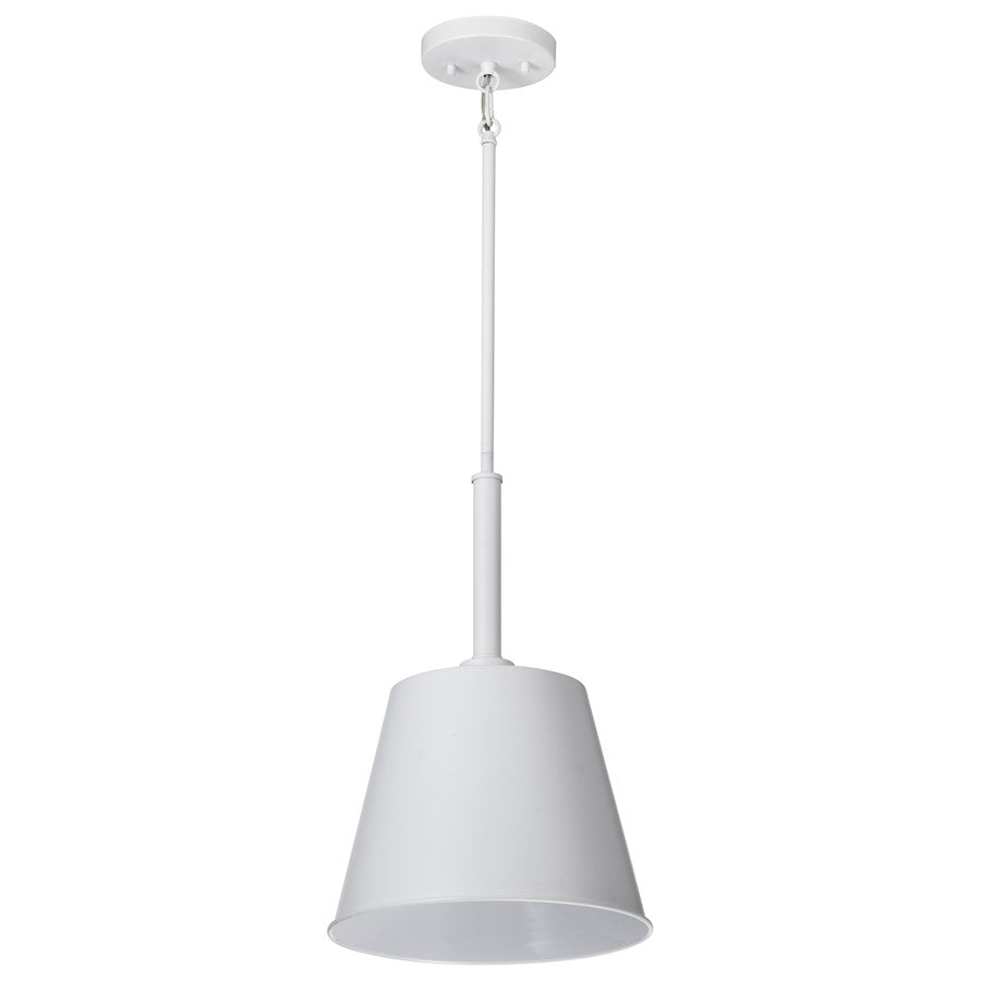 Nuvo Lighting Alexis 11in 1-Light Small Pendant | Contemporary Matte White Steel and Metal Shade | Kitchen Island & Entryway | 11 x 11 x | Model 60-7949