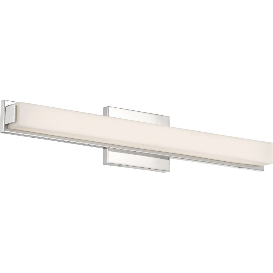 Nuvo Slick 26in 1-Light Vanity Light | Contemporary Polished Nickel | Bathroom Vanity & Powder Room | 25 x 4.5 in, 2080 Lumens, 3000K | Model 62-1102