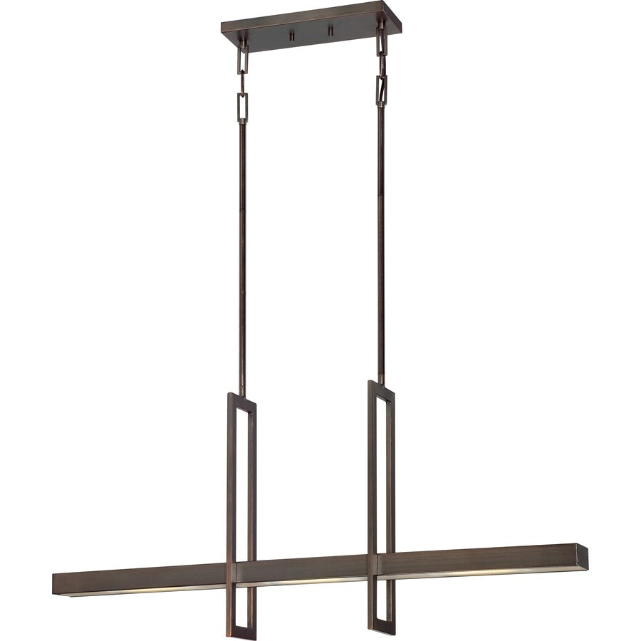 Nuvo Lighting Frame 36in 3-Light Pendant | Contemporary Hazel Bronze and Frosted Glass | Kitchen Island & Dining Room | 39 x 7 x 19 in | Model 62-116