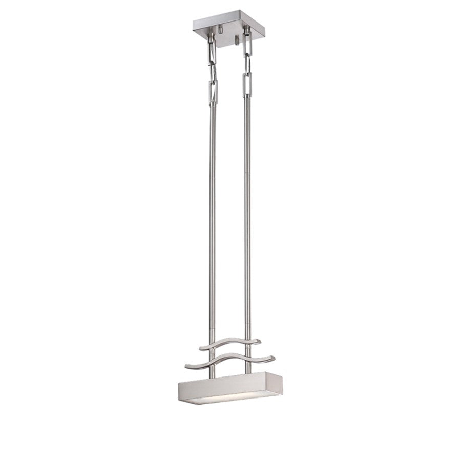 Nuvo Lighting Wave 1-Light Mini Pendant | Brushed Nickel and Frosted Glass | Kitchen Island & Dining Room | 2.25 x 48 x 8.5 in | Model 62-134