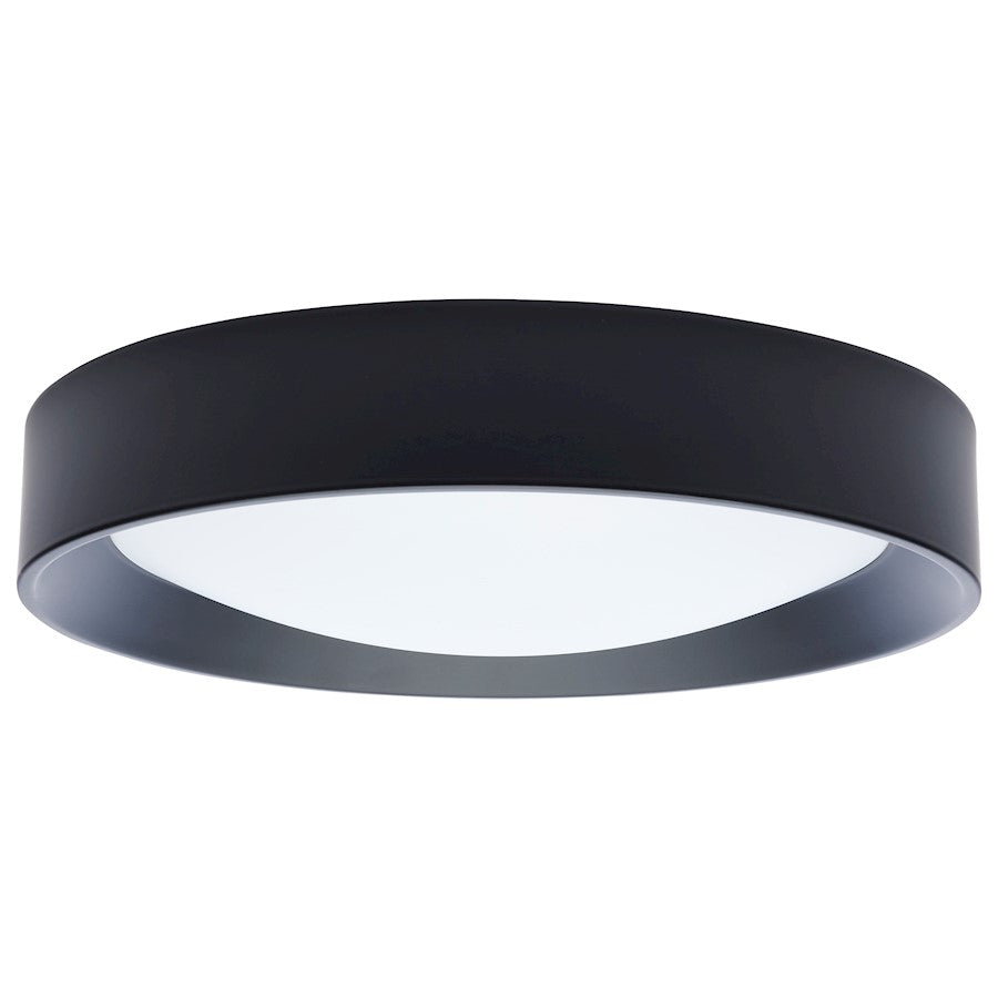 Nuvo Lighting Selene 13in LED Flush Mount | Contemporary Black Steel with Halo Accent | Bathroom & Hallway Ceiling Light | 1200 Lumens | Model 62-1696