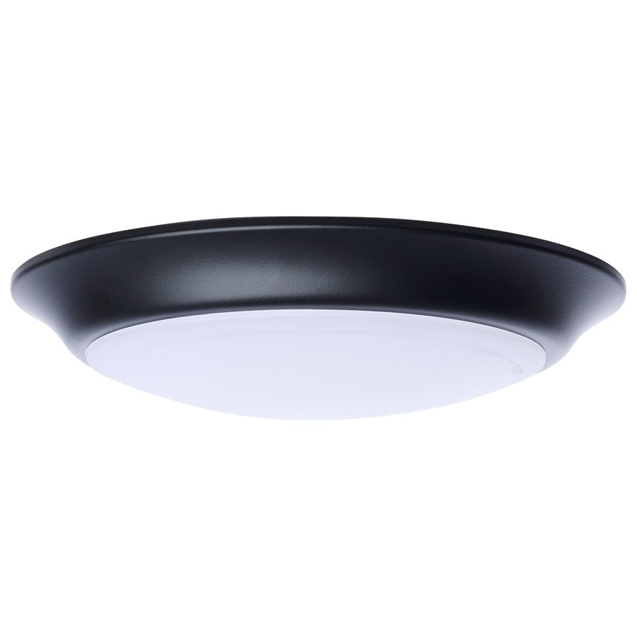 Nuvo Lighting 7in LED Disk Light CCT Selectable | Contemporary Black Steel and Polycarbonate | Hallway Kitchen Bathroom Wet Location | 7 | Model 62-1804R1