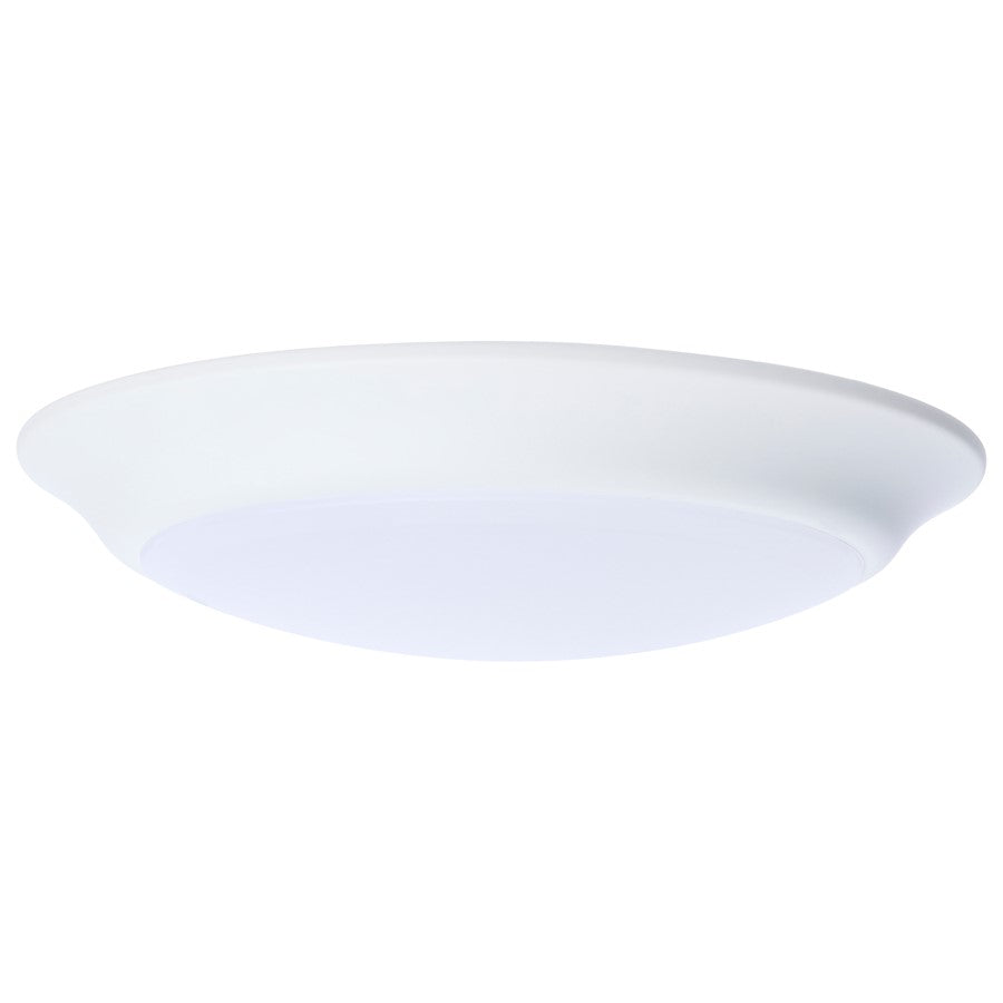 Nuvo 62-1805R1 7in 1-Light Flush Mount | Contemporary White Steel and Polycarbonate | Closet & Bathroom Ceiling Light | 615 Lumens | Model 62-1805R1