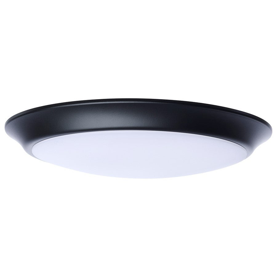 Nuvo Lighting 10in LED Disk Light CCT Selectable | Contemporary Black Steel with Polycarbonate Lens | Kitchen, Hallway & Bathroom | 1000 | Model 62-1814R1