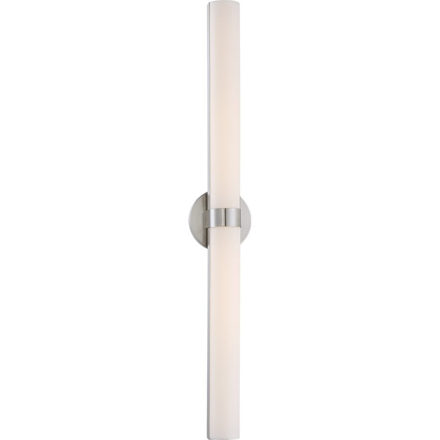 Nuvo Bond 37.375in 2-Light LED Vanity Light | Transitional Brushed Nickel and White Acrylic | Bathroom Vanity & Powder Room | 37.375 x 6 x | Model 62-734