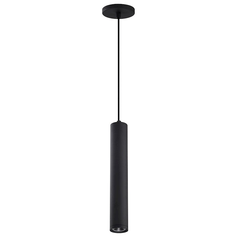 Nuvo Century 16in 1-Light LED Pendant | Contemporary Matte Black Aluminum and Clear Acrylic | Kitchen Island & Dining Room | 2 x 2 x 16 in | Model 62-816