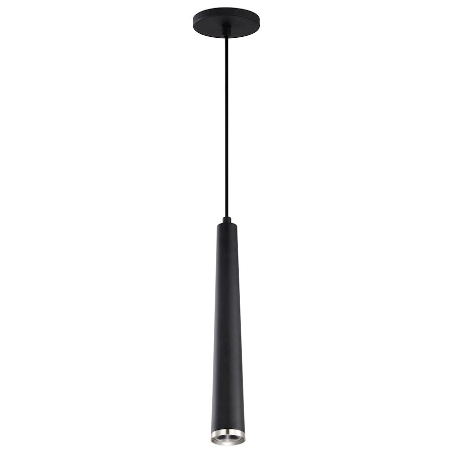 Nuvo Lighting Melrose 16in LED Pendant | Contemporary Matte Black and Brushed Nickel Aluminum | Kitchen Island & Dining Room | 2 x 2 x 16 | Model 62-829