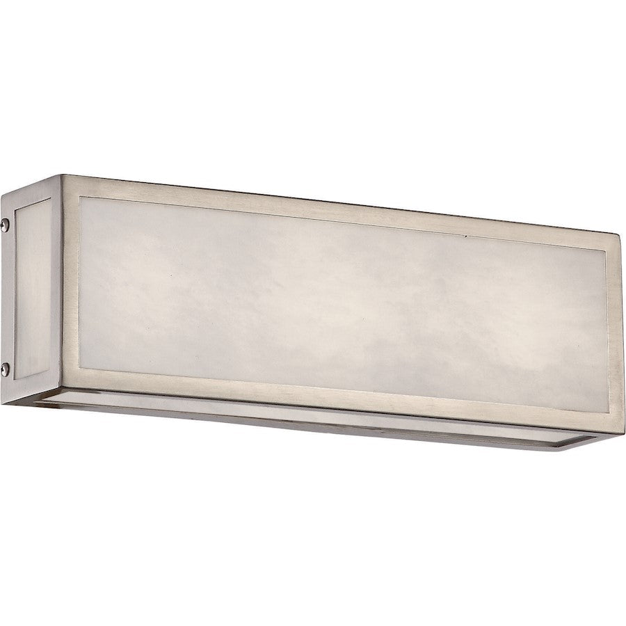 Nuvo Lighting Crate 12in 1-Light Vanity Fixture | Modern Brushed Nickel Steel and White Acrylic | Bathroom & Powder Room | 12 x 5 x 2.5 in | Model 62-895