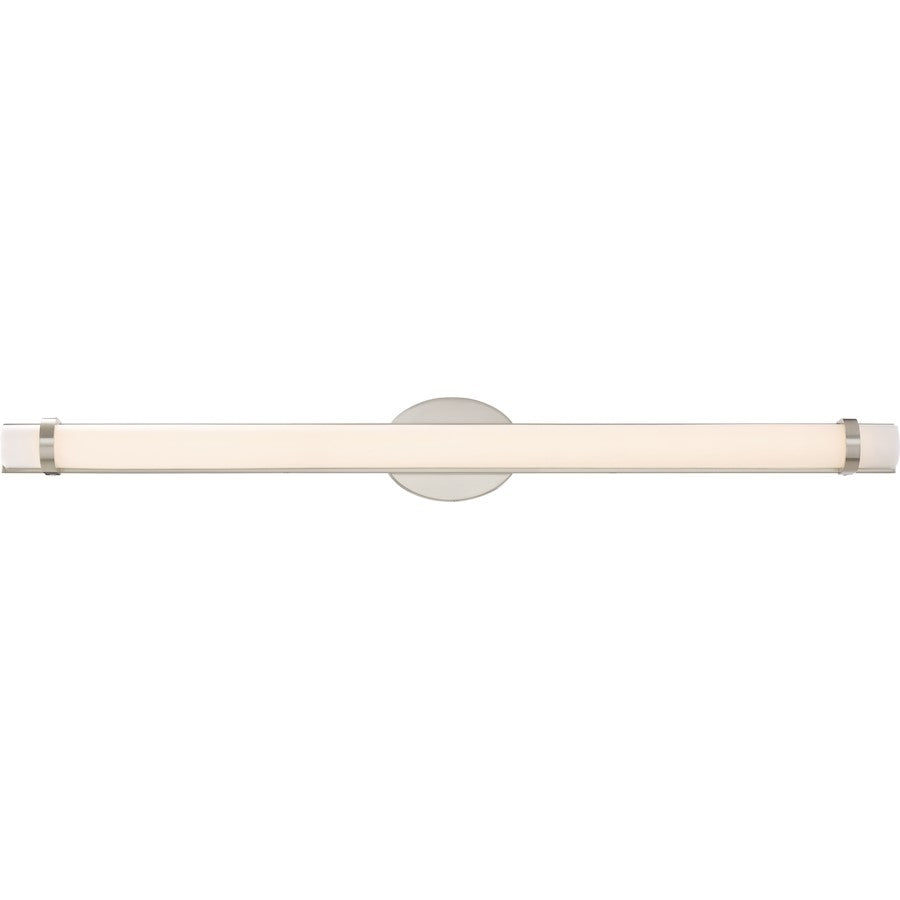 Nuvo Lighting Slice 36in 1-Light LED Wall Vanity | Contemporary Polished Nickel | Bathroom & Powder Room | 3120 Lumens 3000K Dimmable | Model 62-935