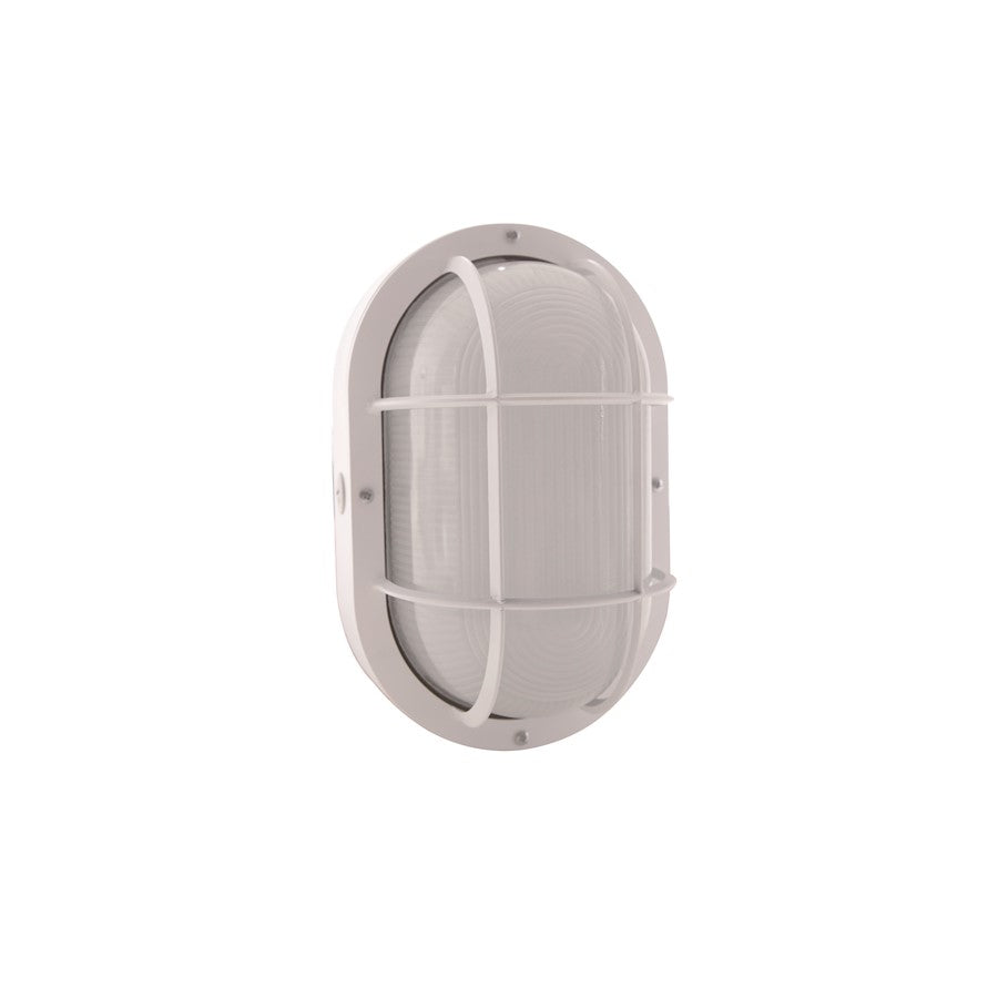 Nuvo Lighting 65-113 20W LED Bulkhead | Modern White Outdoor Wall Sconce | Entryway & Covered Patio | 1440 Lumens 3000K 90CRI Dimmable | Model 65-113