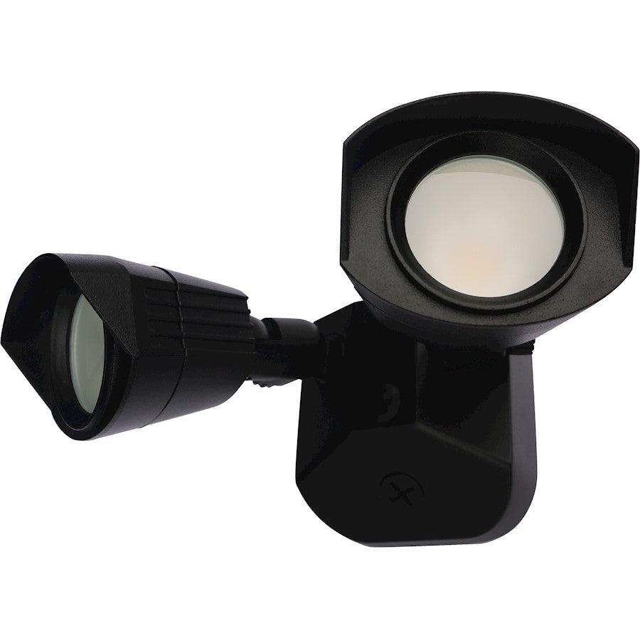 Nuvo Lighting 65-214 LED Security Light Dual Head Black | Utility Wet Location Outdoor Wall Light | 1900 Lumens 3000K Warm White 20W | Model 65-214