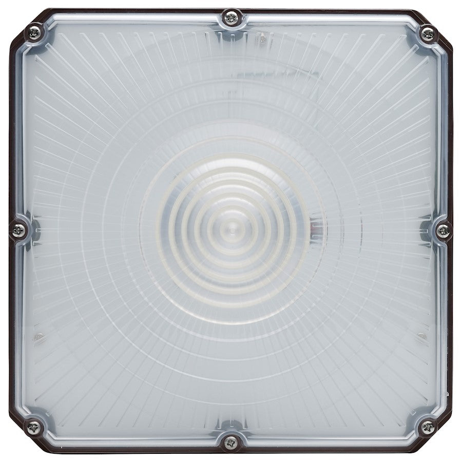 Nuvo Lighting 65-980 8.5in LED Field Selectable Canopy Flush Mount | Utility Bronze Die-Cast Aluminum and Polycarbonate Lens | Covered | Model 65-980