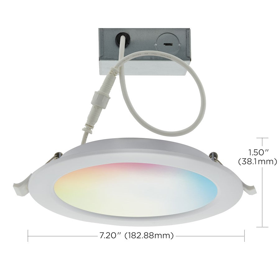Nuvo Lighting Starfish 6in 12W LED Downlight | Modern White Smart RGB+Tunable White | Bathroom & Kitchen Recessed | 7.2 x 7.2 x 1.5 in | Model S11280
