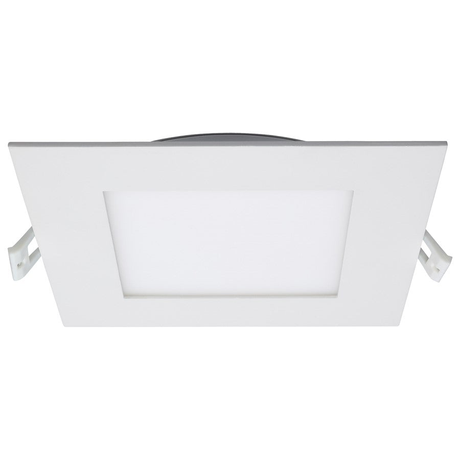 Nuvo Satco Plus Series 6in Square LED Downlight | Selectable CCT White Finish | Bathroom & Covered Patio Recessed Light | 1050 Lumens 12W | Model S11830R1