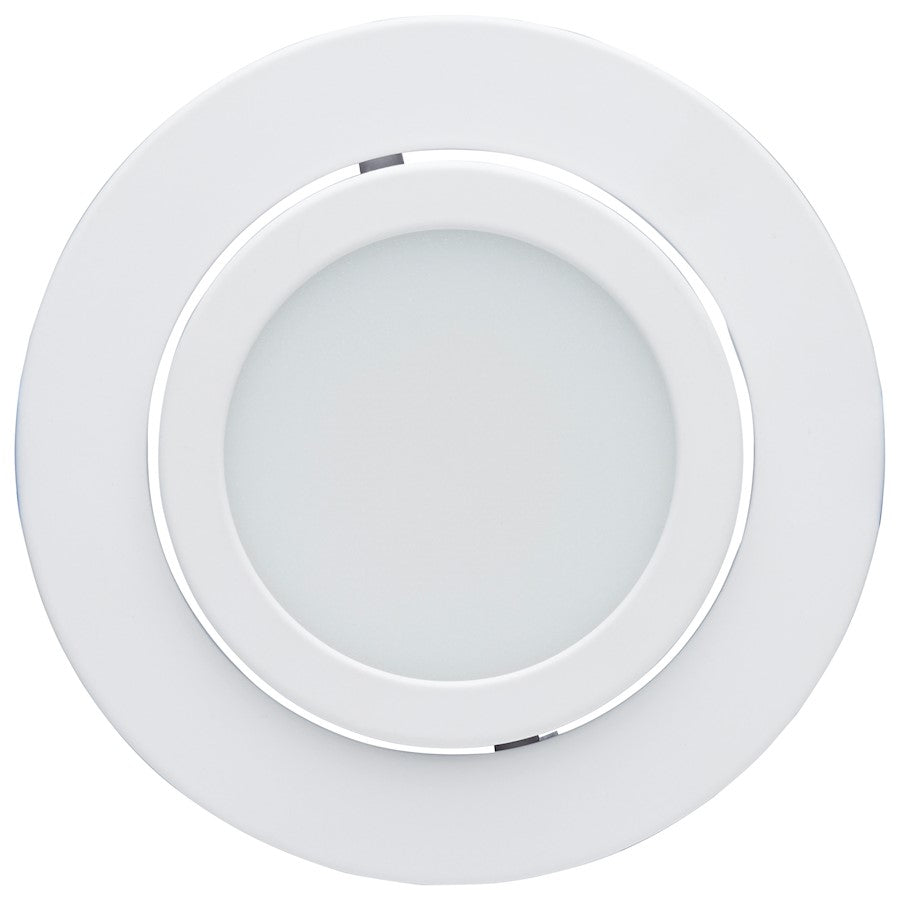 Nuvo Lighting 4in 11W Directional Downlight | Utility White | Damp-Rated Kitchen & Bathroom Recessed | 700 Lumens, 90 CRI, 5 CCT Selectable | Model S11878