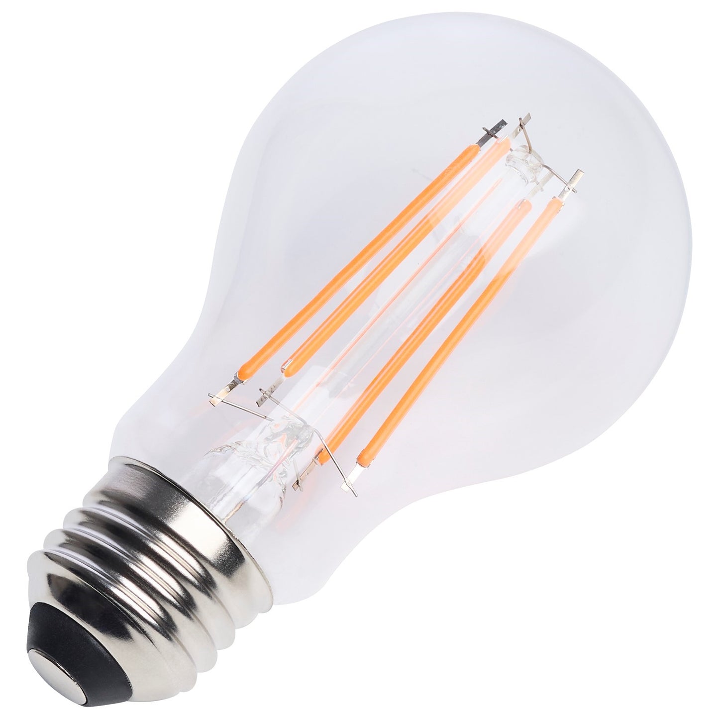 Nuvo 8W LED A19 Straight Filament Orange Light Glass 120V 1-Pack, Clr