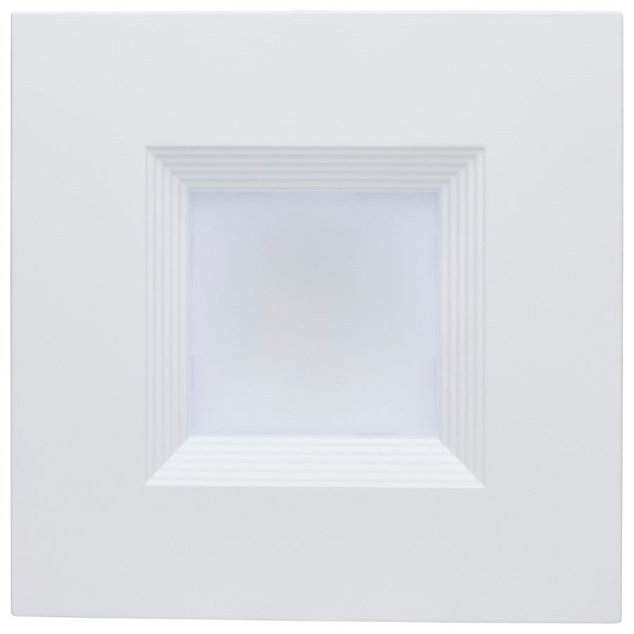 Nuvo Satco Plus Series 6in Square LED Downlight | White Painted Aluminum Regressed Baffle | Commercial Remodel & New Construction | 2200 | Model S21609