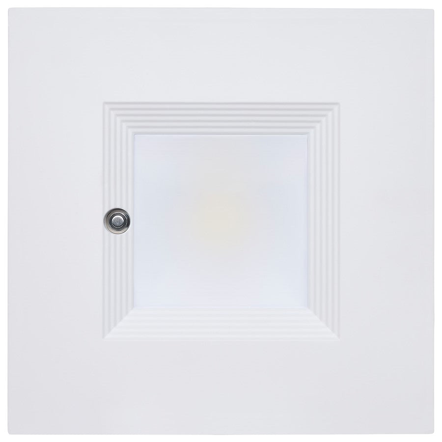 Nuvo Lighting Satco Plus Series 8in Square LED Downlight | Utility White Aluminum with Frosted Lens | Commercial & Emergency Lighting | Model S21614