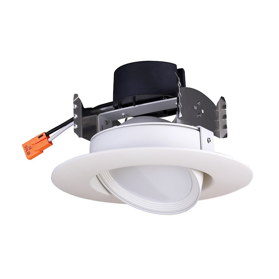 Nuvo Lighting Satco 4in 7W LED Retrofit Downlight Gimbaled | Modern White Dimmable | Damp Location Kitchen & Bathroom | 600 Lumens 3000K | Model S39467