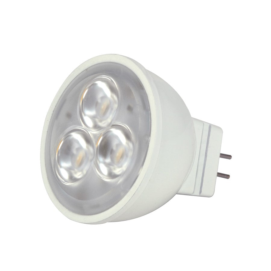Nuvo Satco 3W LED MR11 Bulb | Clear Glass GU4 Bi-Pin Base | Accent & Under-Cabinet Lighting | 210 Lumens 2700K Dimmable Damp Rated | Model S9280