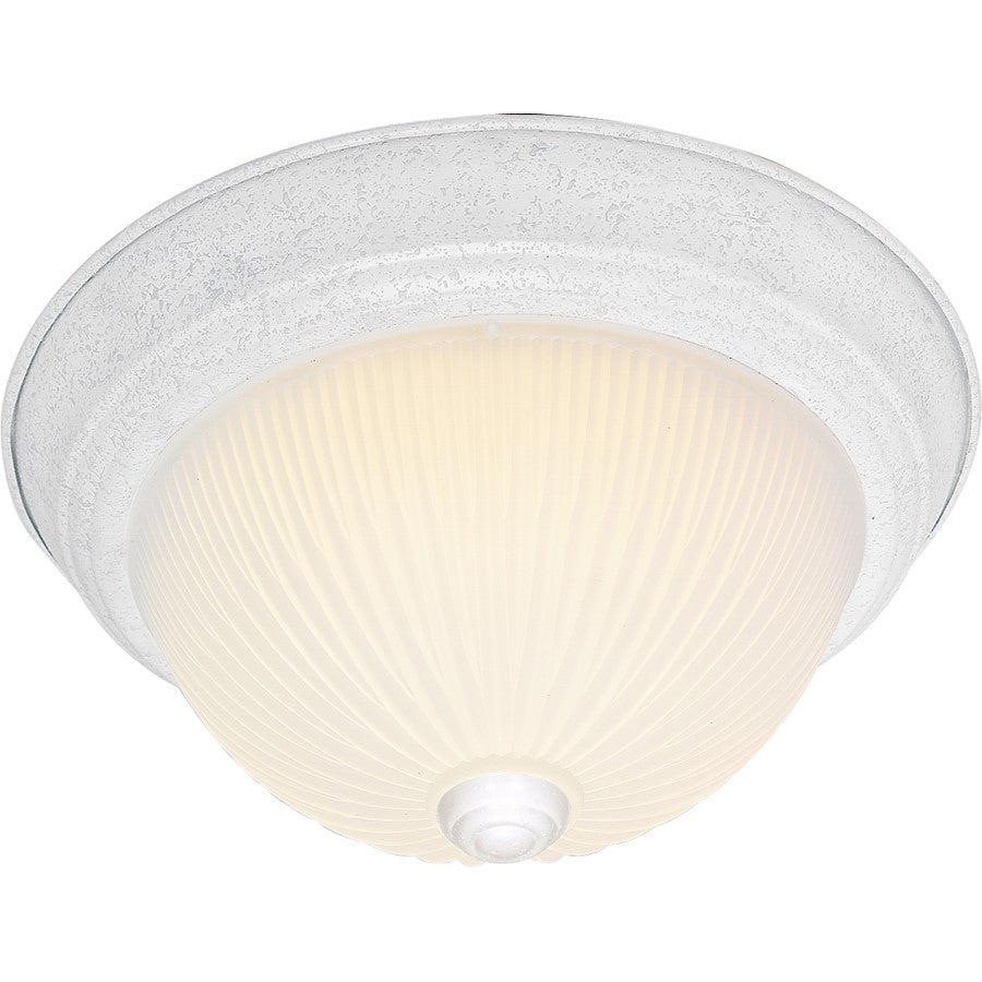 Nuvo Lighting SF76-135 3-Light 15in Flush Mount | Traditional Textured White and Frosted Ribbed Glass | Bathroom & Hallway | 15.25 x 6 in | Model SF76-135