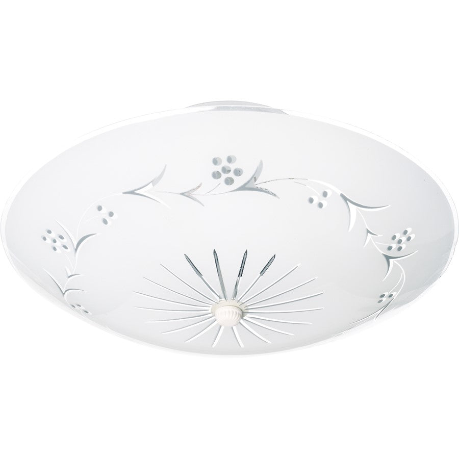 Nuvo Lighting 2-Light 12in Round Flush Mount | Traditional White Glass | Bathroom & Hallway Ceiling Light | 12 x 12 x 4.75 in | Model SF76-268