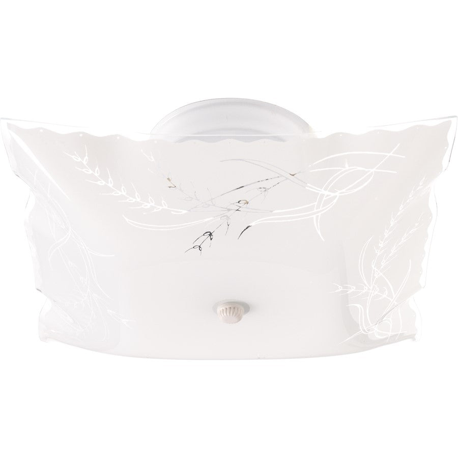 Nuvo SF76-270 12in 2-Light Flush Mount | Traditional White and Wheat Ruffled Glass | Bathroom & Hallway Ceiling Light | 11.75 x 11.75 x | Model SF76-270