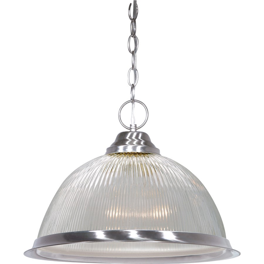 Nuvo Lighting SF76-446 15in 1-Light Pendant | Traditional Brushed Nickel and Clear Glass | Kitchen Island & Dining Room | 15 x 15 x 10.5 | Model SF76-446