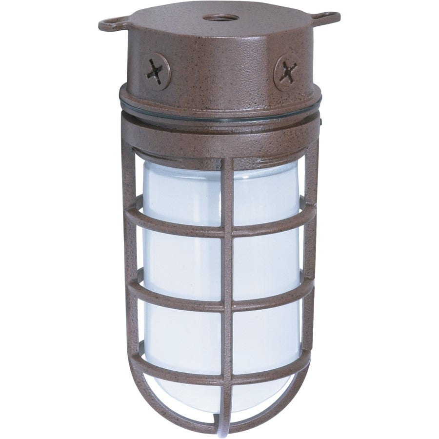 Nuvo SF76-625 10in 1-Light Outdoor Flush Mount | Industrial Old Bronze and Frosted Glass | Covered Patio & Entryway | 4.25 x 9.375 in | Model SF76-625