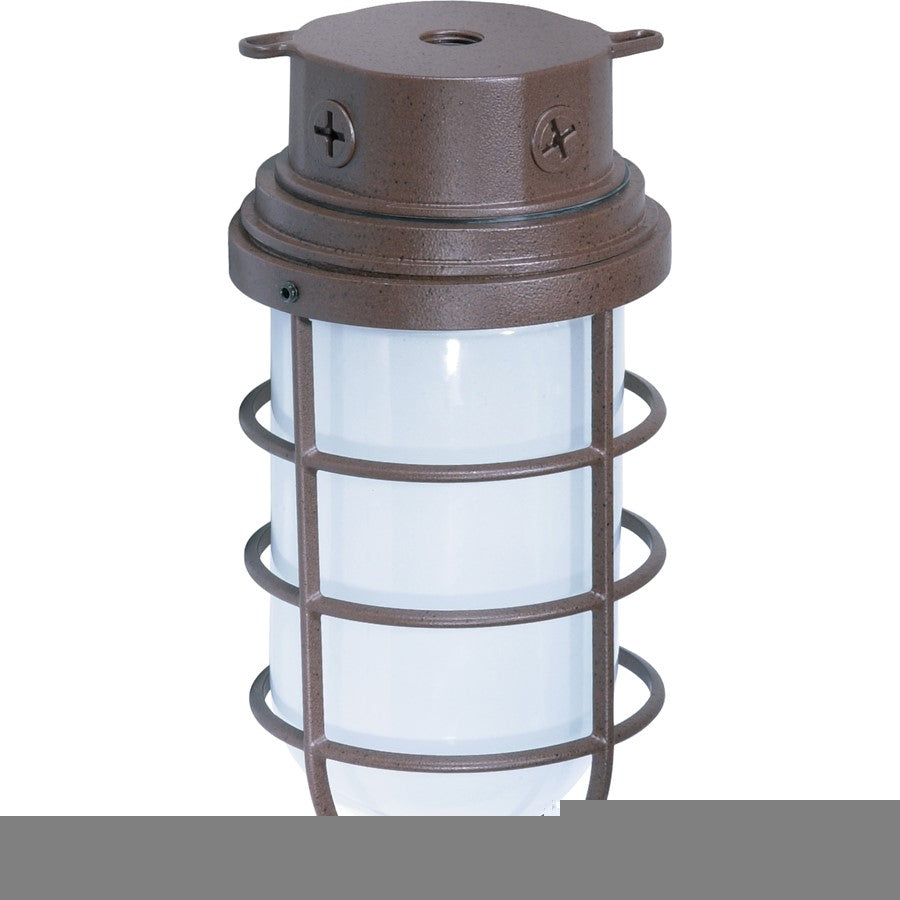 Nuvo SF76-627 11in 1-Light Surface Mount | Industrial Old Bronze and Frosted Glass | Covered Patio & Entryway | 5.5 x 11 in | Model SF76-627