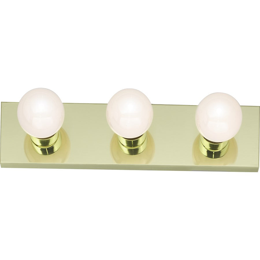 Nuvo Lighting SF77-188 3-Light 18in Vanity Strip | Traditional Polished Brass and Clear Glass | Bathroom Vanity Light | 18 x 4.75 x 2 in | Model SF77-188