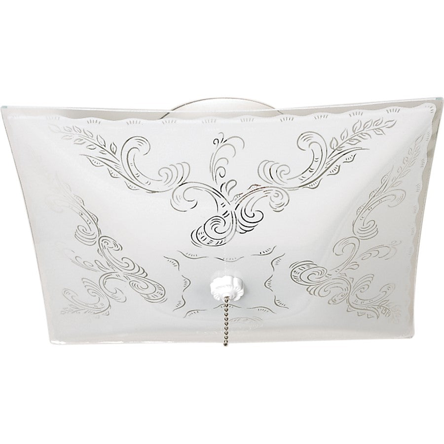 Nuvo SF77-392 12in 2-Light Flush Mount | Traditional White and Floral Glass | Kitchen & Bathroom Ceiling Light | 11.75 x 4.75 in | Model SF77-392