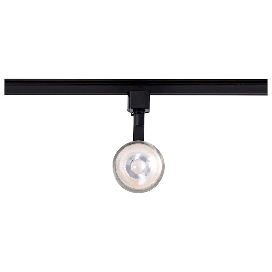 Nuvo TH636 12W LED Track Head Round | Contemporary Matte Black and Brushed Nickel Aluminum | Kitchen & Gallery Accent Light | 1020 Lumens | Model TH636