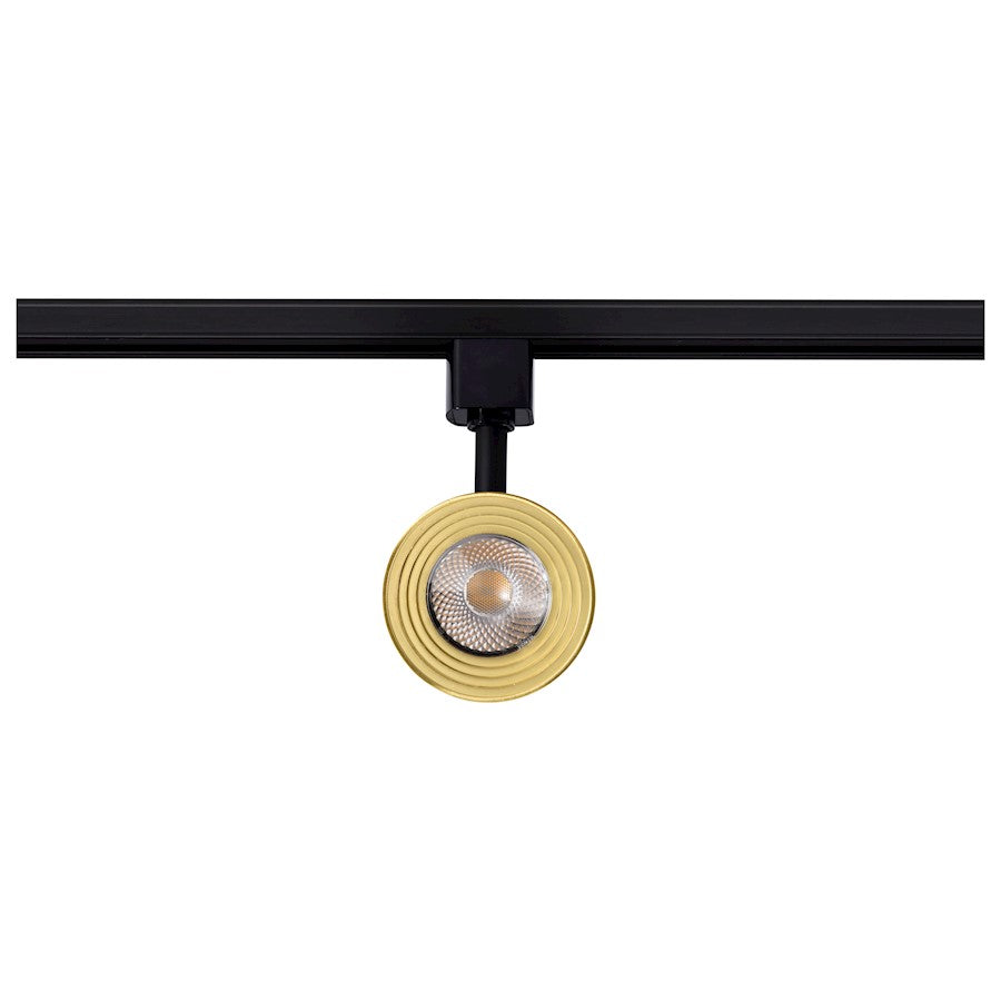 Nuvo Satco 12W LED Cinch Track Head 3000K | Contemporary Matte Black and Brushed Brass Aluminum and Steel | Kitchen & Workspace Accent Light | Model TH643