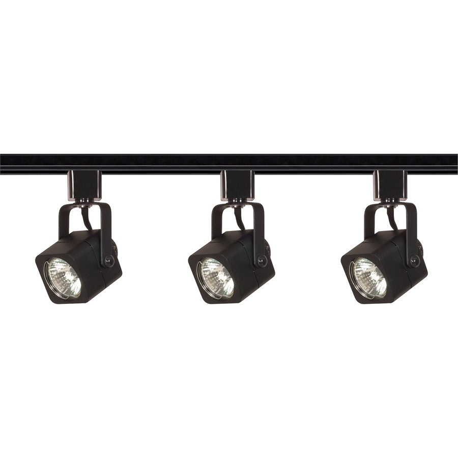 Nuvo Lighting TK346 3-Light Track Lighting Kit | Transitional Black Finish | Living Room & Kitchen Accent | 3.5 x 3.5 x 1.5 in, Line Voltage | Model TK346