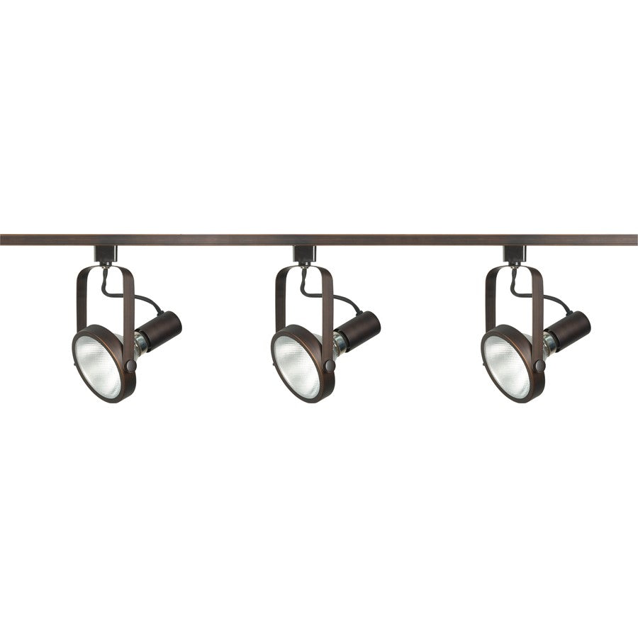 Nuvo Lighting TK362 3-Light Track Lighting Kit | Transitional Russet Bronze and Black Gimbal Rings | Living Room & Kitchen Accent | 7.25 x | Model TK362